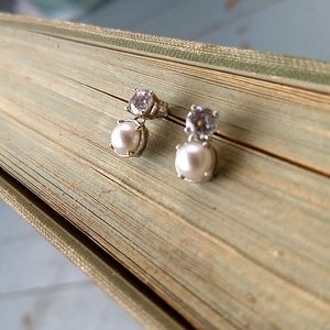 Sterling and freshwater pearl stud earrings